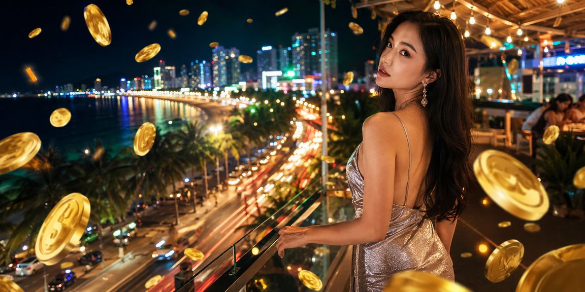 Khung cảnh casino và bãi biển Nha Trang về đêm